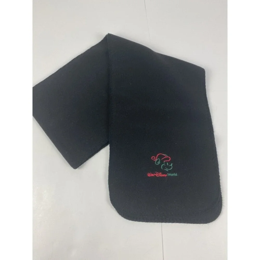Walt Disney World Mickey‎ Mouse Christmas Scarf Vintage Embroidered Logo